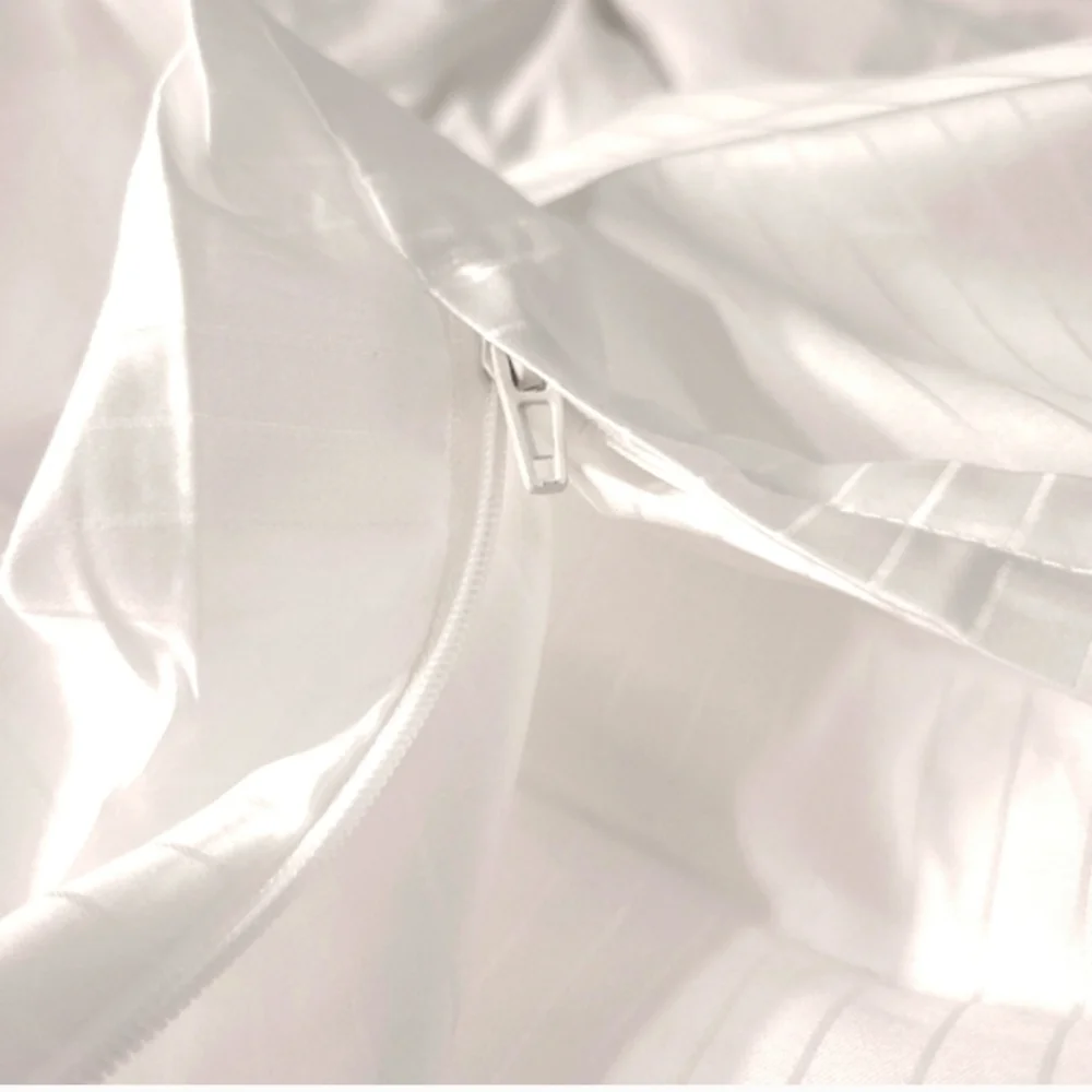 Ikea King Size White Duvet Bedding Set Satin Cotton